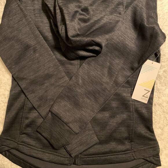 Z by Zella Girls Black Hi-Lo Hooded Track Jacket-L - Picture 5 of 6